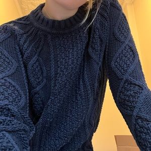 J. Crew navy cableknit sweater